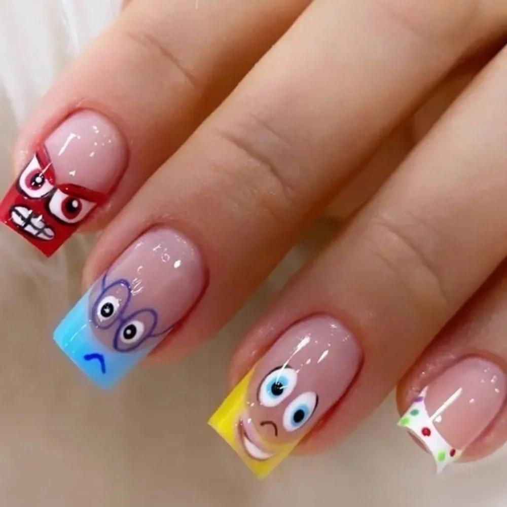 Funny Faces Fake Press On Nails NWT
